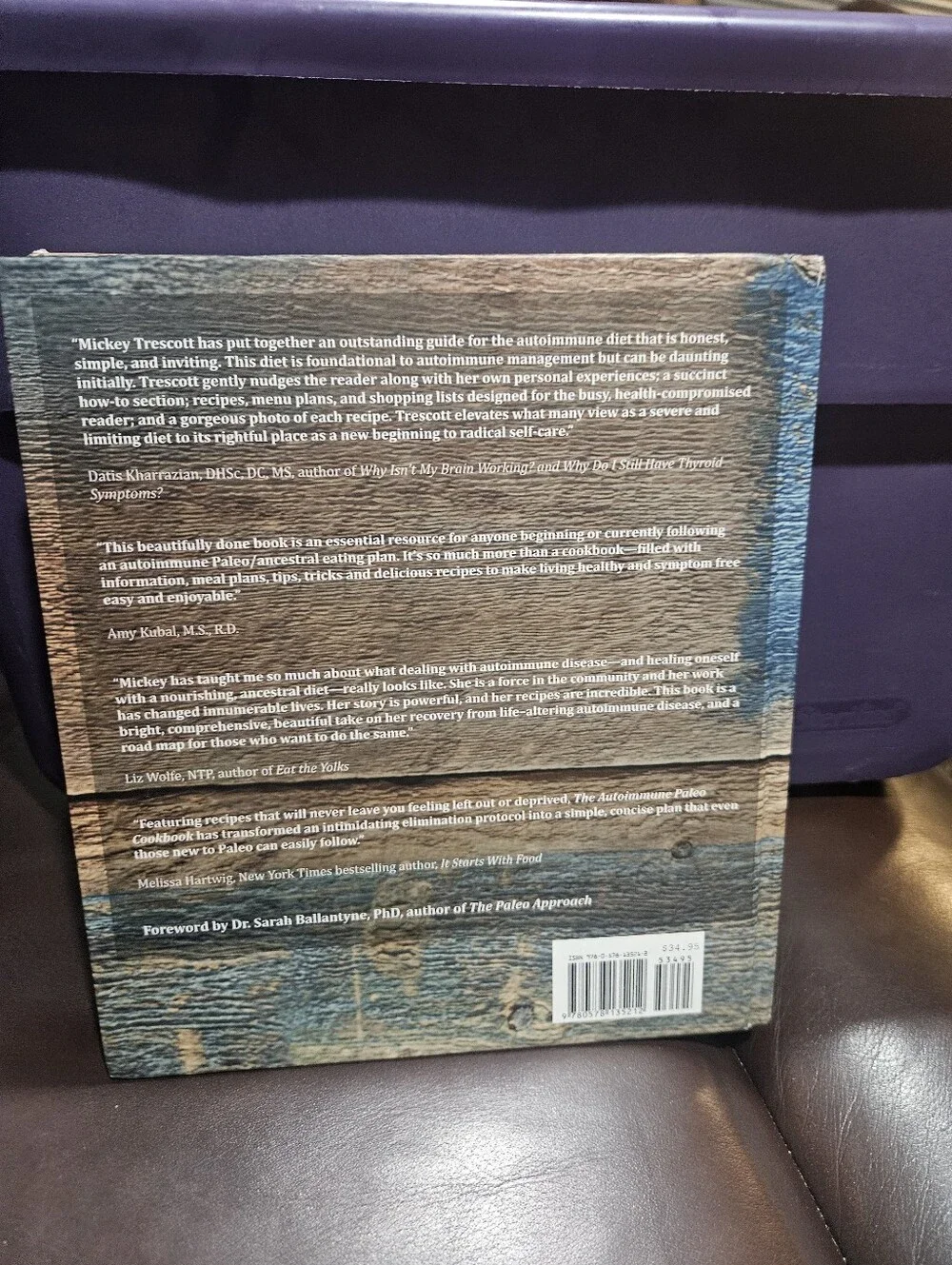 The Autoimmune Paleo Cookbook - Teal and Blue Back Cover
